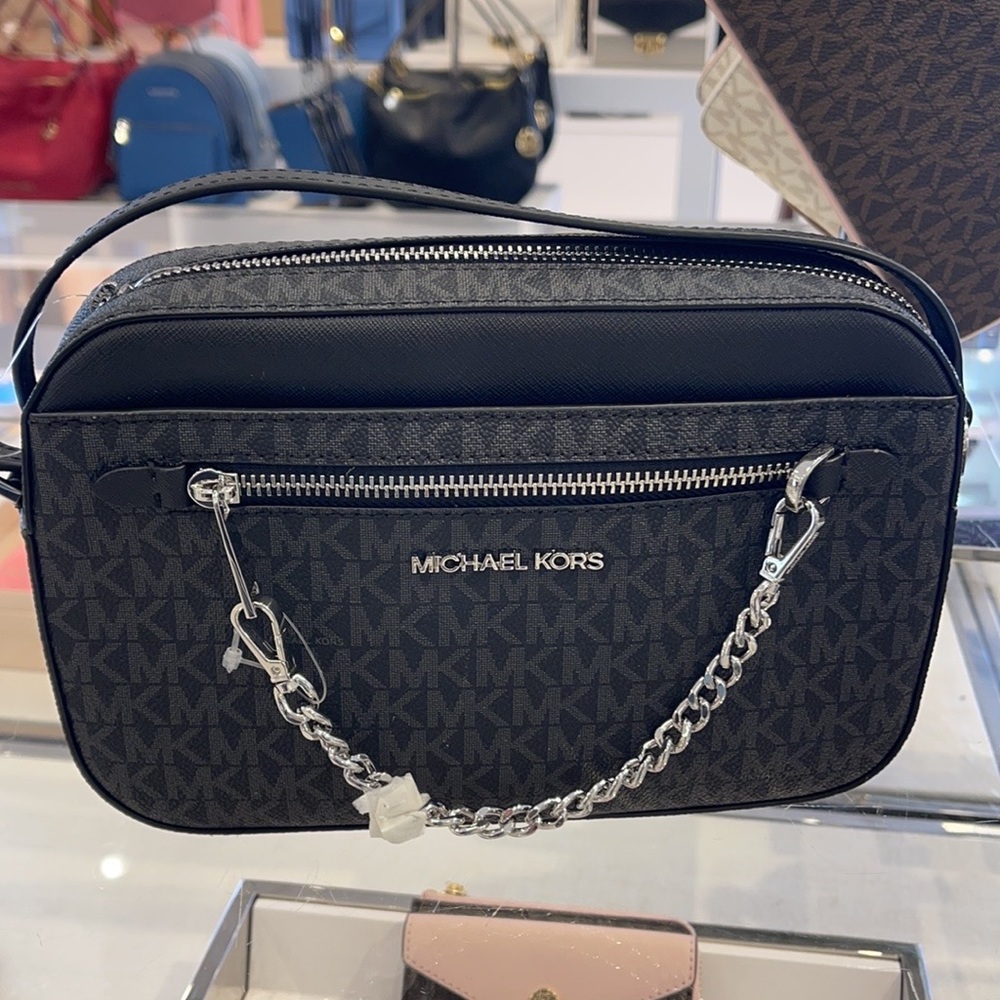 Michael Kors Jet Set Item Large East West Zip Chaine MK signature crossbody bag